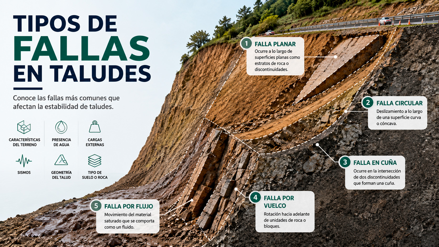 Tipos de fallas en taludes