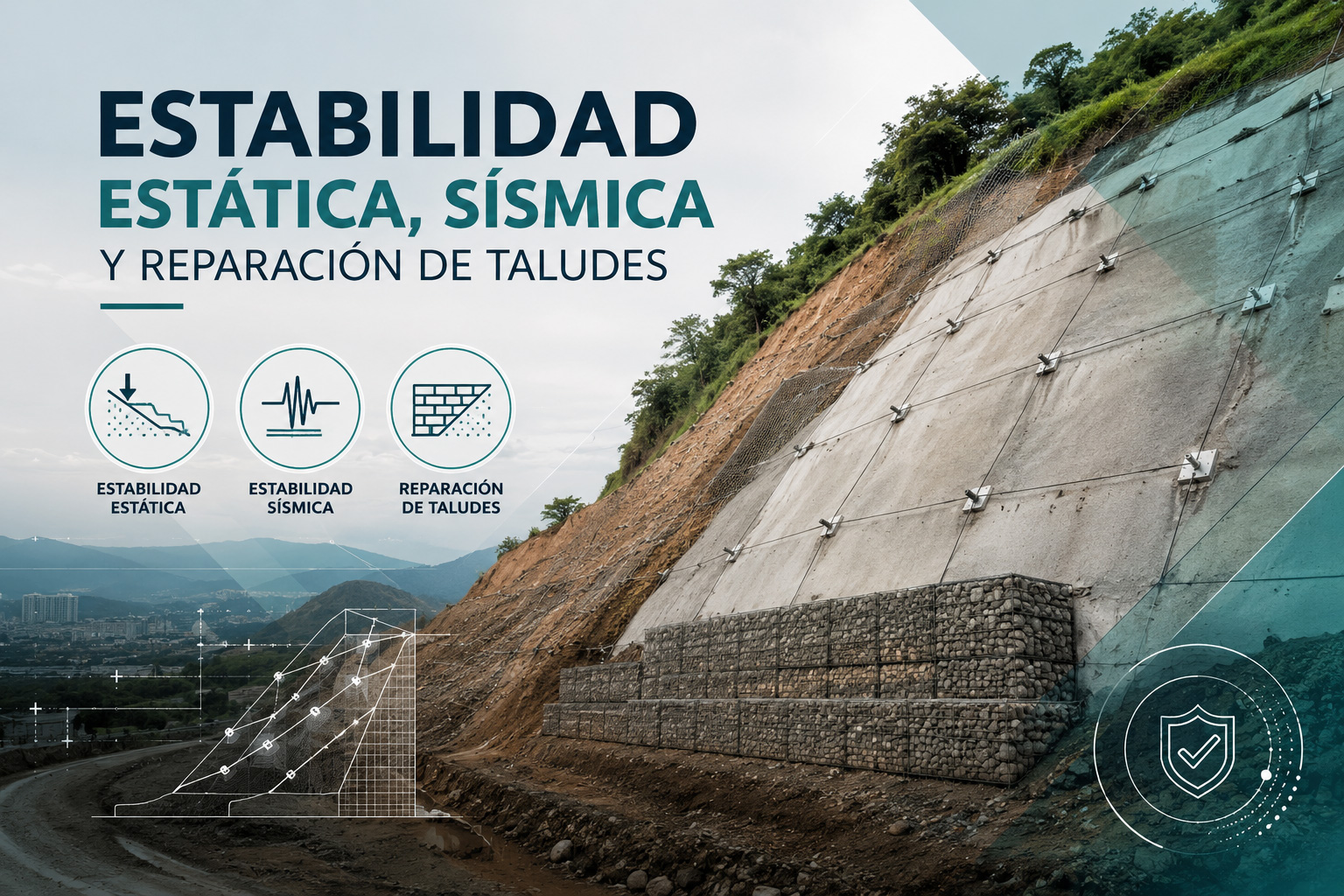 ESTABILIDAD ESTÁTICA, SÍSMICA Y REPARACIÓN DE TALUDES